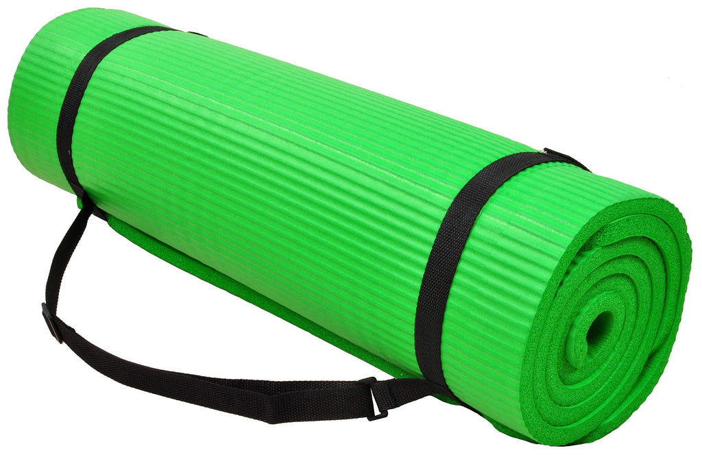 Fitvids All Purpose 1/2-Inch Extra Thick High Density Anti-Tear Exercise Yoga Mat and Knee Pad with Carrying Strap and Optional Yoga Blocks, Multiple
