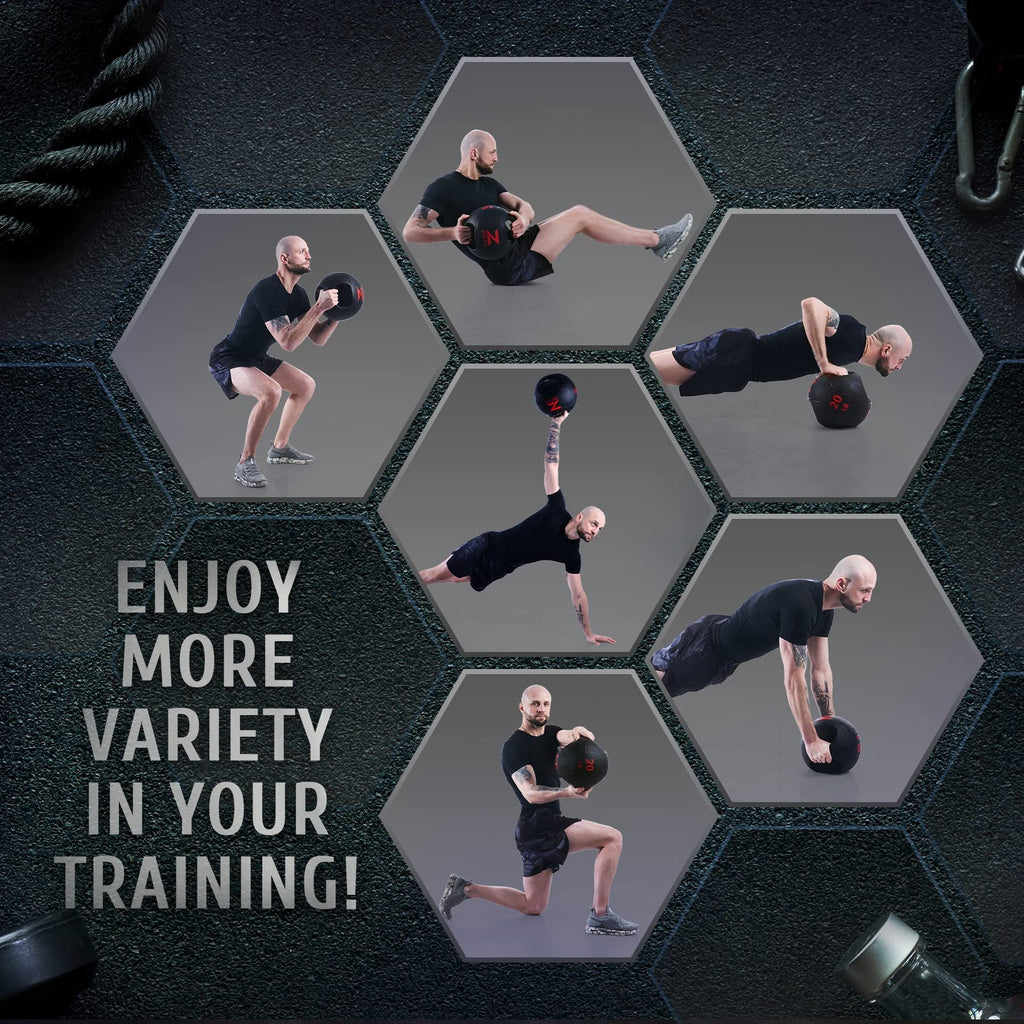 ZELUS Medicine Ball with Dual Grip| 10/20 lbs Exercise Ball |Weight Ball with Handles| Textured Grip Exercise Ball |Strength Training| Core Workouts