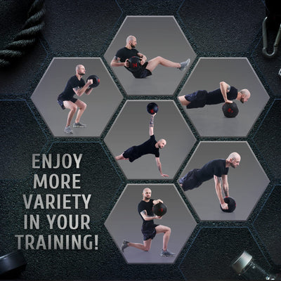 ZELUS Medicine Ball with Dual Grip| 10/20 lbs Exercise Ball |Weight Ball with Handles| Textured Grip Exercise Ball |Strength Training| Core Workouts