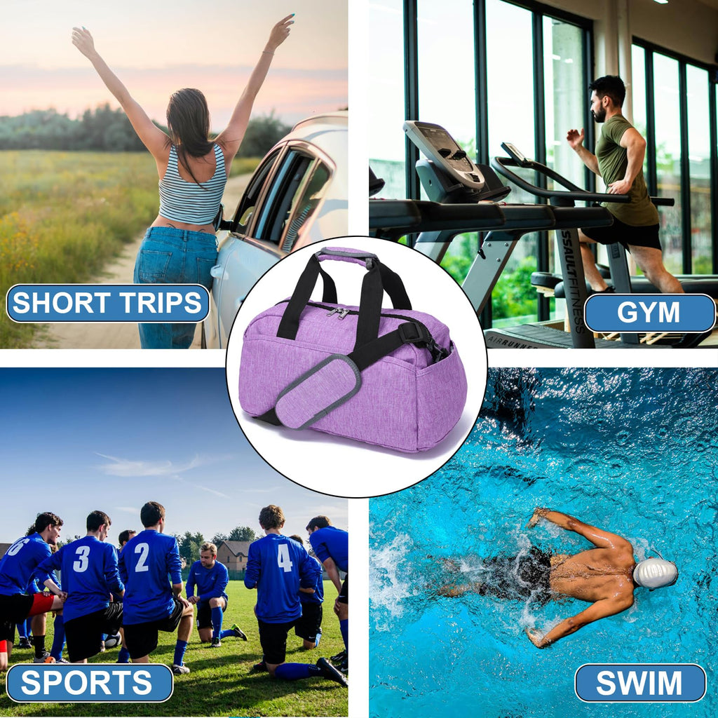 14 inch Small Gym Bag for Women & Men, Mini Duffel Bag for Travel Sports Lightweight Carry On Bag (Light Green)