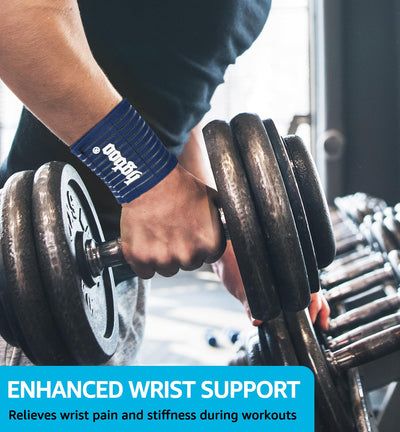 Compression Wrist Bands (2 PCS), High-Elastic Straps Wrist Wraps Wrist Brace for Sports Weightlifting Tennis Basketball Tendonitis Carpal Tunnel Arthritis - Breathable Fabric (Black)