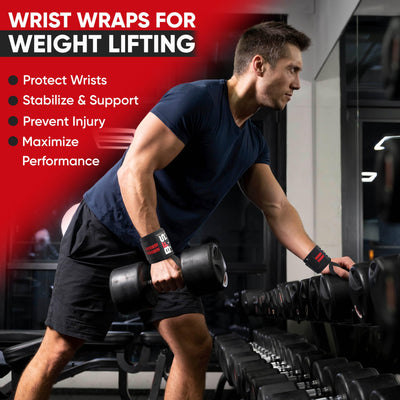Wrist Wraps for Weightlifting,18” Premium Quality Wrist Straps for Weightlifting,Weight Lifting Wrist Wraps with Thumb Loop for Curls Dips,Powerlifting Weight Training Men Women