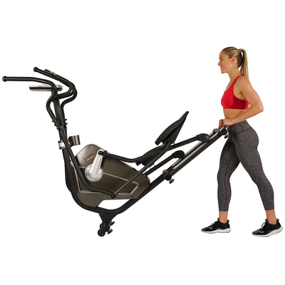 Sunny Health & Fitness Elliptical Trainer Machine w/Built-in Pulse Sensor, Low Impact Cardio Exerciser & Full-Body Cross Training for Home, Optional Free SunnyFit App Link & Electric w/300LB Load