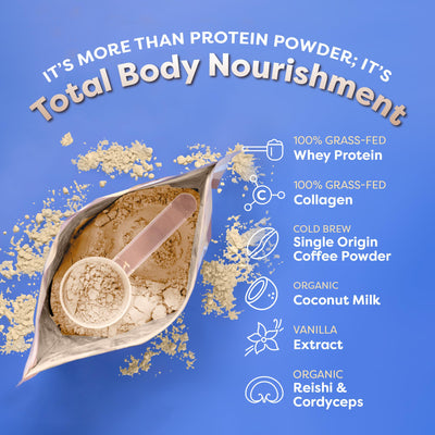 FlavCity Grass Fed Whey Chocolate Protein Powder - Chocolate Peanut Butter - 25g Protein & 10g Collagen - Made with Organic Cocoa & Coconut Milk - Gluten Free & No Added Sugars (20 Servings)