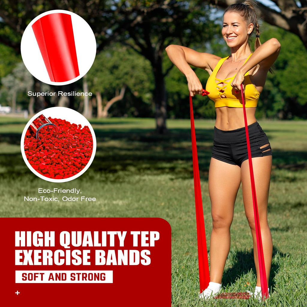 Resistance Bands, Exercise Bands, Physical Therapy Bands for Strength Training, Yoga, Pilates, Stretch Elastic Band with Different Strengths, Workout Bands for Home Gym