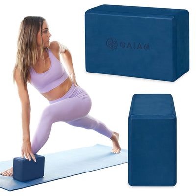 Gaiam Yoga Block - Supportive Latex-Free Eva Foam - Soft Non-Slip Surface with Beveled Edges for Yoga, Pilates, Meditation - Yoga Accessories for Stability, Balance, Deepen Stretches