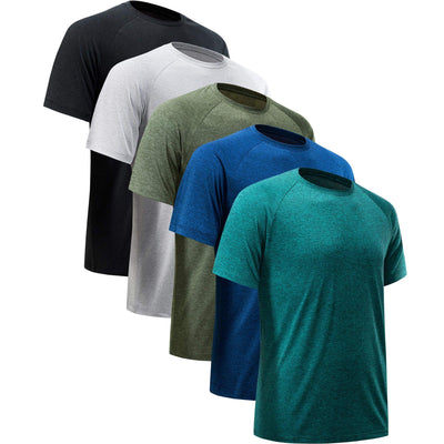 Workout Shirts for Men Short Sleeve Quick Dry Athletic Gym Active T Shirt Moisture Wicking