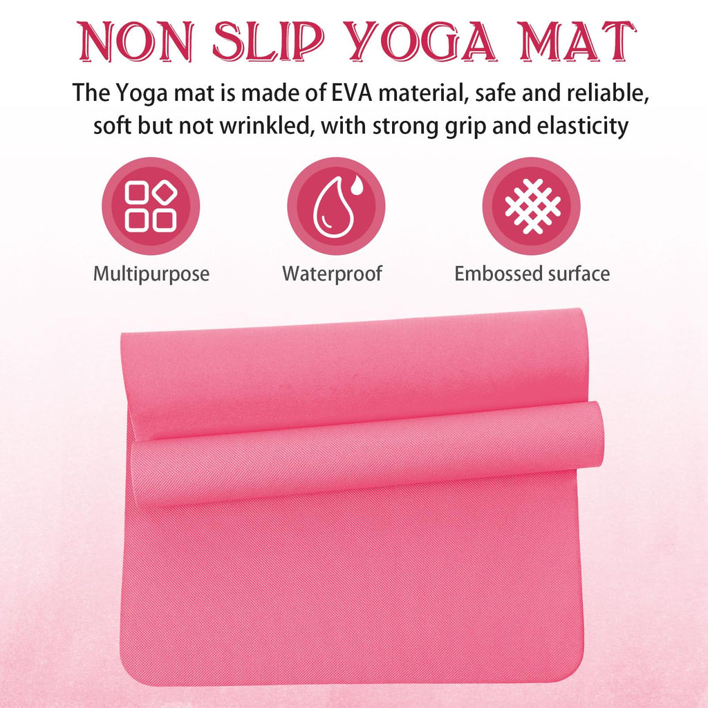 10 Pack Yoga Mats Bulk, 68'' x 24'' x 4mm Thick Yoga Mats for Kids and Adult Gym Mats Bundle Latex Free Exercise Mats with Non Slip Texture for Outdoor Yoga, Pilates or Workout