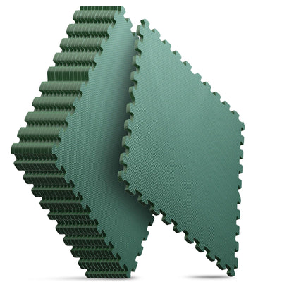 Home Gym Mat, Puzzle Exercise Mat, EVA Interlocking Foam Floor Tiles for Home Workout Equipment and Kids' Play Areas - Grey, 24 in x 24 in x ½ in - 12 Tiles (Grey, 12 Pack, 48 SQ FT)