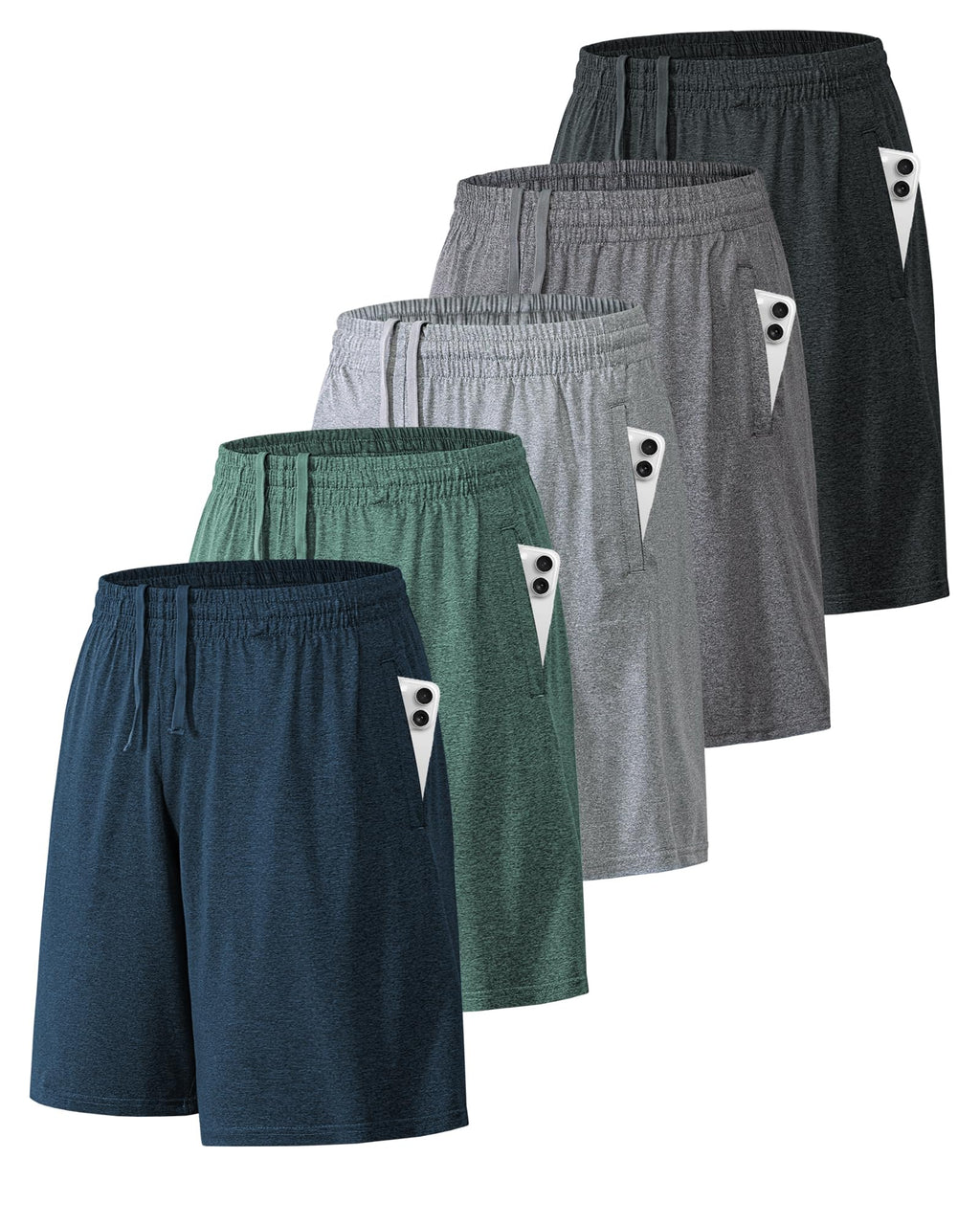 BALENNZ Athletic Shorts for Men with Pockets and Elastic Waistband Quick Dry Activewear