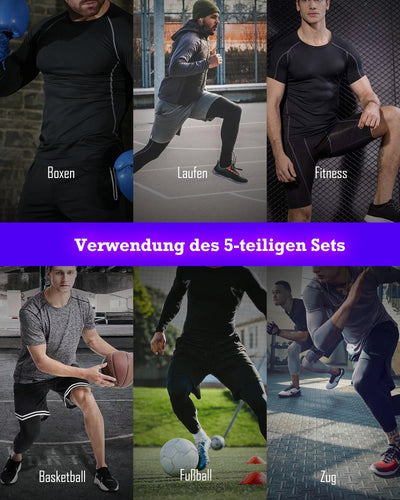 BOOMCOOL 5PCS Gym Clothes for Men Workout Sets