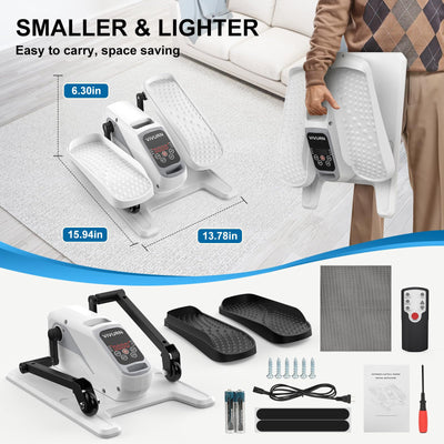 VIVURN-018 Under Desk Elliptical 12 Speed 5 Modes Mini Motorized Leg Exerciser While Sitting for Seniors As Seen on TV with Non-Slip Mat Quiet & Portable Electric Pedal Exerciser for Home and Office