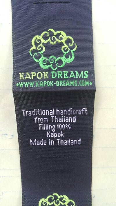 GABUR Foldable Meditation Cushion, 100% Kapok, Red Elephants, 25.5"x19.5"