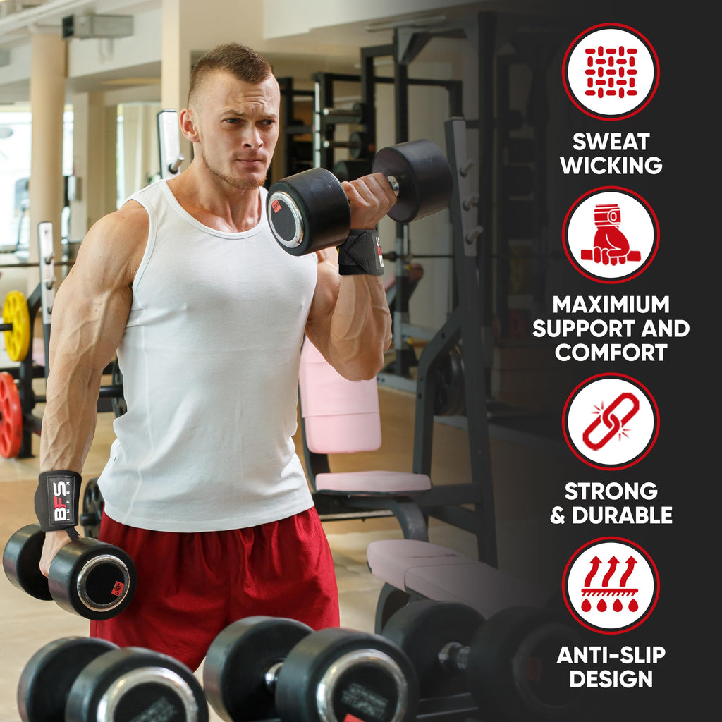 Wrist Wraps for Weightlifting,18” Premium Quality Wrist Straps for Weightlifting,Weight Lifting Wrist Wraps with Thumb Loop for Curls Dips,Powerlifting Weight Training Men Women