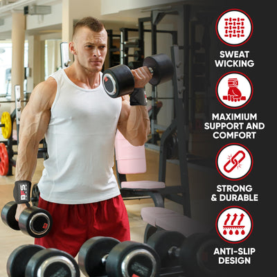 Wrist Wraps for Weightlifting,18” Premium Quality Wrist Straps for Weightlifting,Weight Lifting Wrist Wraps with Thumb Loop for Curls Dips,Powerlifting Weight Training Men Women