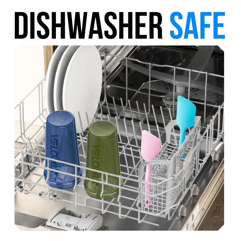 VELOMIX -2 Pack- 28 oz Protein Shaker Bottles for Protein Mixes - 2x Wire Whisk | Leak Proof Shaker Cups for Protein Shakes | Protein Shaker Bottle Pack (Black/Transparent)