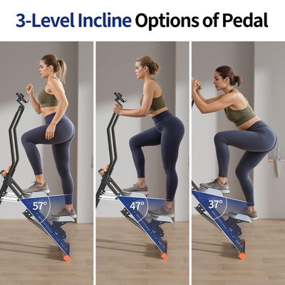 Stair Stepper for Home, Upgraded Vertical Climber Machine for Full-Body Workout, Compact Folding Cardio Exercise Climber, Resistance Adjustable Handlebar & Pedals