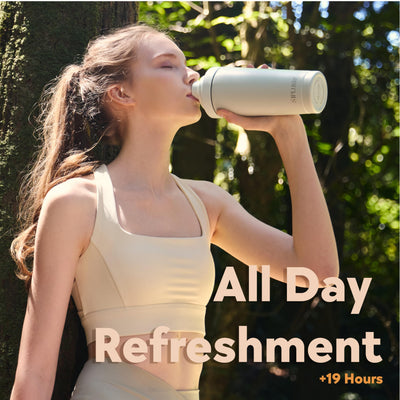 Paradise Shaker Bottle 24 oz, Insulated Stainless Steel Protein Shaker, Dishwasher Safe, with Lid Brush & Protective Boot, Leakproof Twist-Off Chug Cap, Sage Green, Tahoe Mist