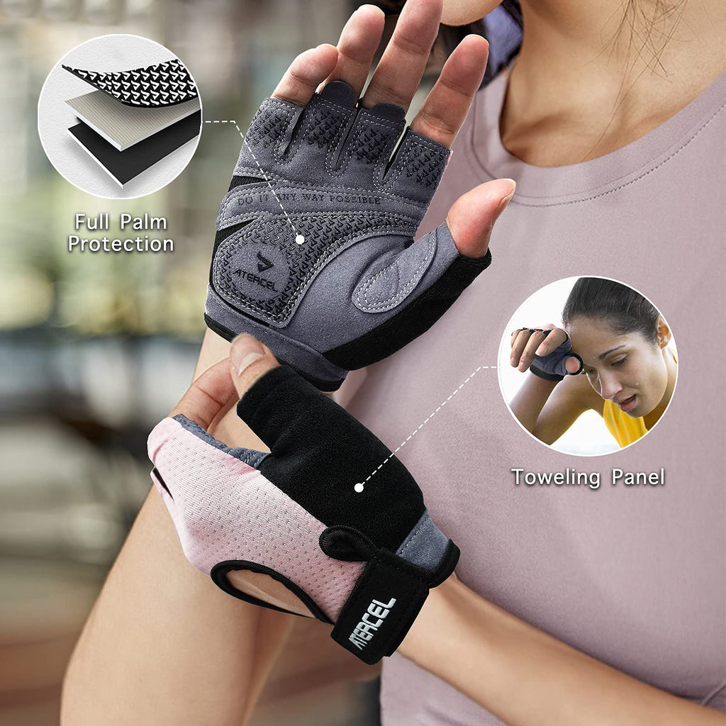 ATERCEL Weight Lifting Gloves Full Palm Protection, Workout Gloves for Gym, Cycling, Exercise, Breathable, Super Lightweight for Mens and Women