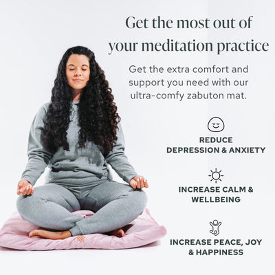 Mindful & Modern Zabuton Meditation Mat - Cotton Filled Yoga and Meditation Pad - Zabuton Meditation Cushion for Kneeling and Sitting Support - Large Rectangular Sitting Floor Pillow for Bench or Zafu