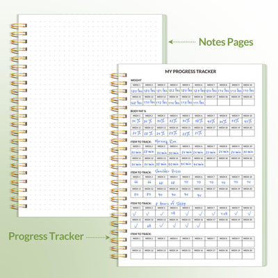Fitness Journal Workout Planner for Women & Men, A5 (6.4" x 8.3") Workout Journal Log Book Planner Gift for Track Gym Essentials, Home Workouts, Track Progress, Achieve Wellness Goals, Pink