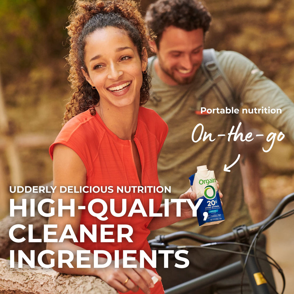 Orgain Clean Protein Shake, Grass Fed Dairy, Vanilla Bean - 20g Whey High Protein, Kosher, Ready to Drink, Low Net Carbs, Gluten Free, No Soy Ingredients, 11 Fl Oz (Pack of 12)