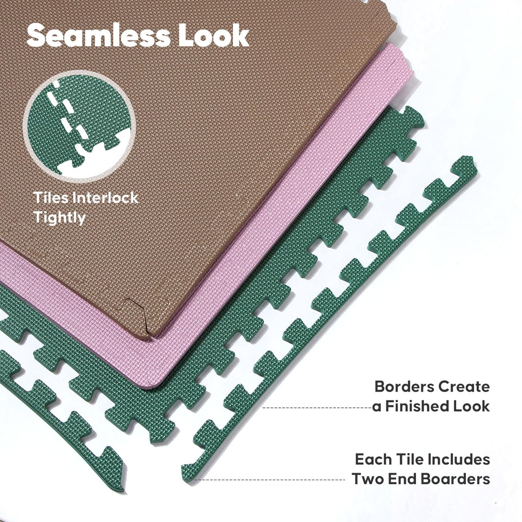 Home Gym Mat, Puzzle Exercise Mat, EVA Interlocking Foam Floor Tiles for Home Workout Equipment and Kids' Play Areas - Grey, 24 in x 24 in x ½ in - 12 Tiles (Grey, 12 Pack, 48 SQ FT)