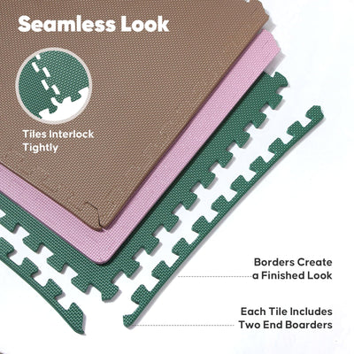 Home Gym Mat, Puzzle Exercise Mat, EVA Interlocking Foam Floor Tiles for Home Workout Equipment and Kids' Play Areas - Grey, 24 in x 24 in x ½ in - 12 Tiles (Grey, 12 Pack, 48 SQ FT)