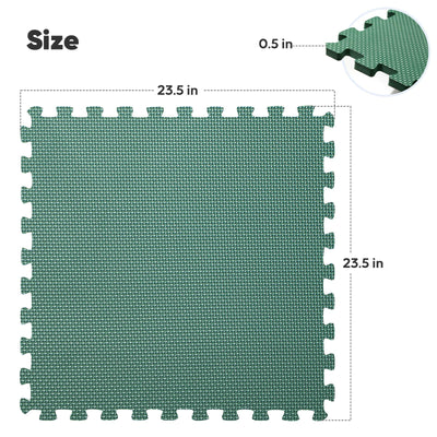 Home Gym Mat, Puzzle Exercise Mat, EVA Interlocking Foam Floor Tiles for Home Workout Equipment and Kids' Play Areas - Grey, 24 in x 24 in x ½ in - 12 Tiles (Grey, 12 Pack, 48 SQ FT)
