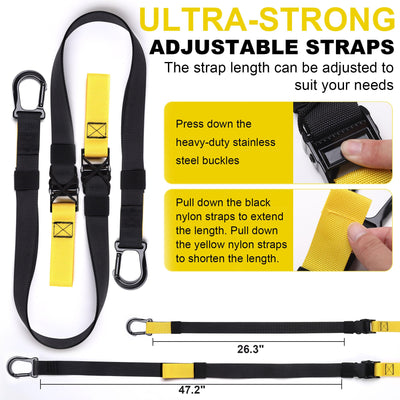 Home Resistance Training Kit | Full-Body Workout with Suspension Trainer Straps, Door Anchor, Handles, and Carrying Bag | Complete Home Gym Equipment
