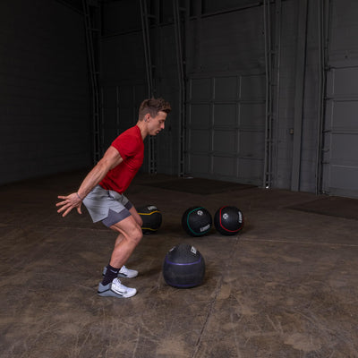 Body-Solid Heavy Rubber Medicine Ball - Non Bouncing Wall Balls for Strength Training, Weight Loss Workout, Core Exercise and Home Gym Fitness, Black