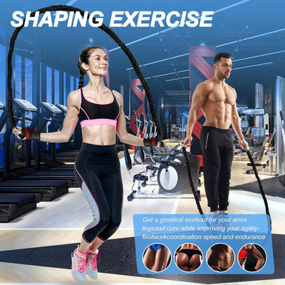 Battle Ropes for Home Gym Exercise: 1 Inch Diameter 9.2 FT Length Workout Rope Exercise Rope Training Ropes with Protective Sleeve for Kids Men Women Exercise Fitness & Strength Training