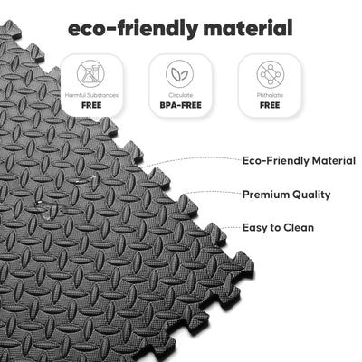 Home Gym Mat, Puzzle Exercise Mat, EVA Interlocking Foam Floor Tiles for Home Workout Equipment and Kids' Play Areas - Grey, 24 in x 24 in x ½ in - 12 Tiles (Grey, 12 Pack, 48 SQ FT)