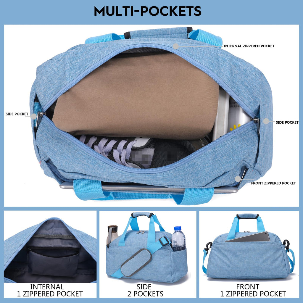 14 inch Small Gym Bag for Women & Men, Mini Duffel Bag for Travel Sports Lightweight Carry On Bag (Light Green)