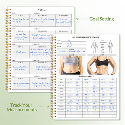 Fitness Journal Workout Planner for Women & Men, A5 (6.4" x 8.3") Workout Journal Log Book Planner Gift for Track Gym Essentials, Home Workouts, Track Progress, Achieve Wellness Goals, Pink