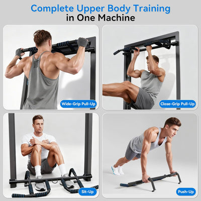 EPHESPORT New Version Pull Up Bar with Resistance Bands, No Screwing Pullup Bar for Doorway, Ergonomic Grip, USA Original Patent Design, 440 Lbs Capacity, Chin Ups Strength Training Equipment