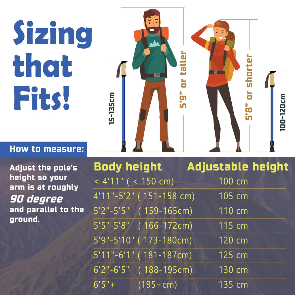 Trekology Trek-Z Collapsible Hiking & Trekking Poles - Balance Support for Seniors, Women, and Men, 2pc Per Set