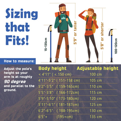 Trekology Trek-Z Collapsible Hiking & Trekking Poles - Balance Support for Seniors, Women, and Men, 2pc Per Set