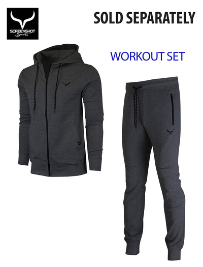 SCREENSHOT Sports Men's Gym Workout Full-Zip Hooded Active Sweatshirt