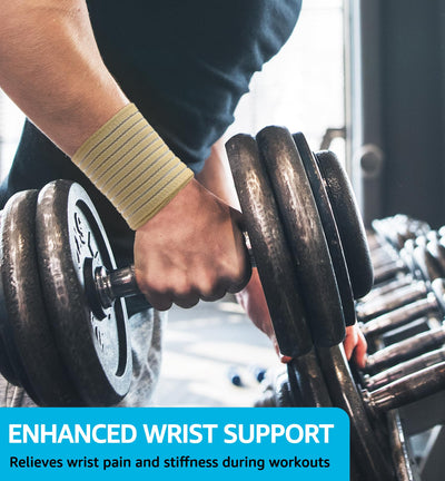 Compression Wrist Bands (2 PCS), High-Elastic Straps Wrist Wraps Wrist Brace for Sports Weightlifting Tennis Basketball Tendonitis Carpal Tunnel Arthritis - Breathable Fabric (Black)