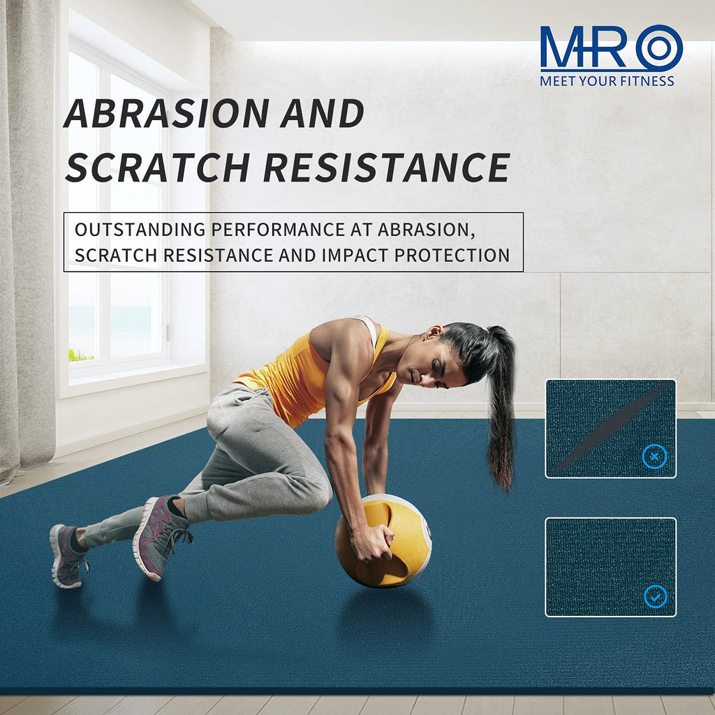 MRO Extra Large Exercise Mat 12'x7'/9'x7'/7'x7'/7'x5'(7mm), High-Density Workout Mats for Home Gym Flooring, Non-Slip, Extra Thick Durable Cardio Mat, Ideal for Plyo, MMA, Jump Rope - Shoe Friendly
