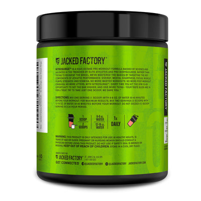 Jacked Factory NITROSURGE Pre Workout Supplement - Endless Energy, Instant Strength Gains, Clear Focus, Intense Pumps - NO Booster & Preworkout Powder with Beta Alanine - 30 Servings, Cherry Limeade
