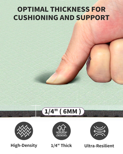 CAMBIVO Large Yoga Mat (6'x 4'), Extra Wide Workout Mat for Men and Women, Yoga Mat Thick 1/3 &1/4 Exercise Mats for Home Workout, Yoga, Pilates (Black,1/4 inch)