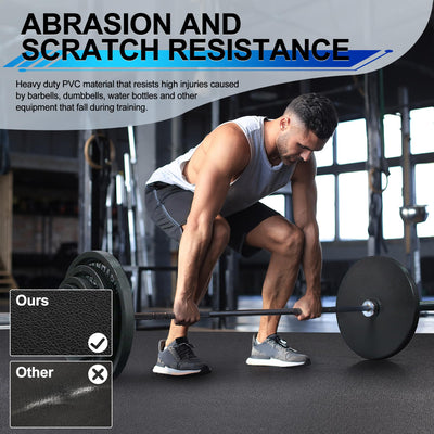 BesWin Large Exercise Mat 8'x4'x6mm/8mm, Extra Thick Workout Mats for Home Gym Flooring, High Density Non-Slip Gym Mats Fitness Mat for Cardio, Weights, Jump Rope, Fitness-Use With or Without Shoes