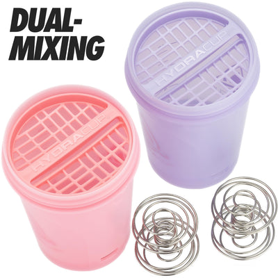 Hydra Cup ProFlow [2 Pack] 28 oz Shaker Bottles for Protein Shakes, Shaker Cups with Ball Blender Whisk, Shaker Bottle with Handle, Travel To Go, BPA Free (Black & Grey, 28oz)