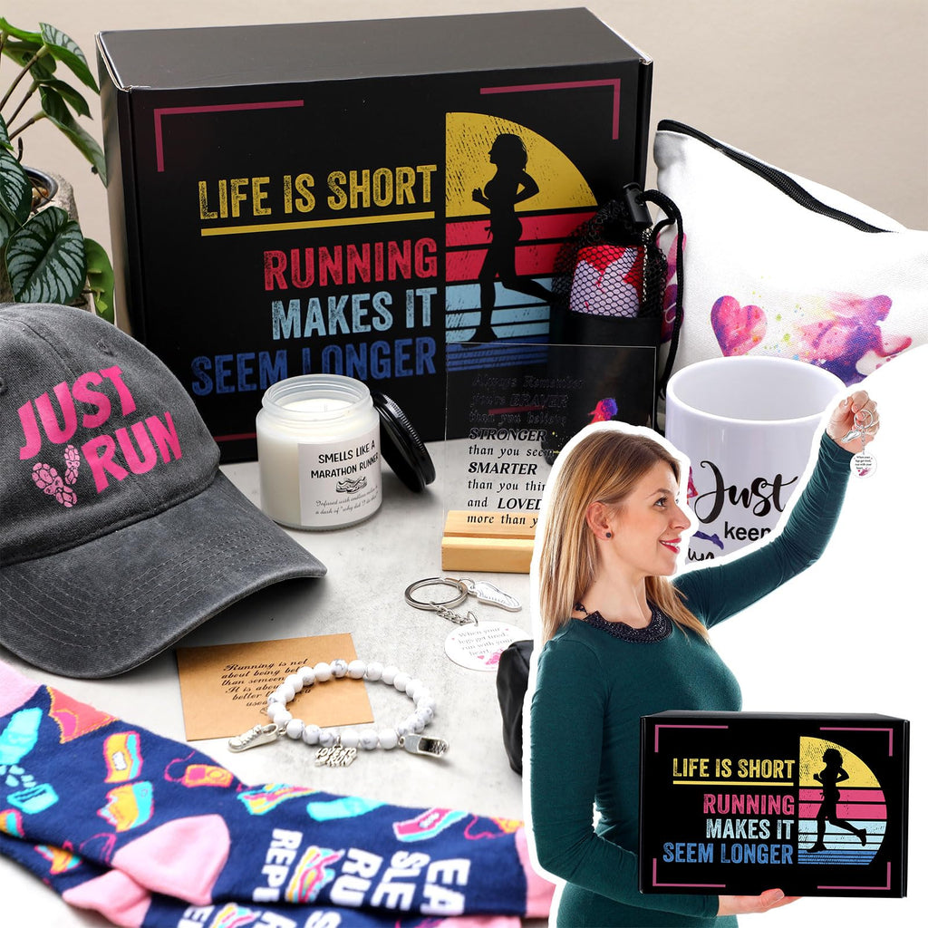 Coume 11 Sets Fitness Gifts for Women Cross Gifts Pink Workout Presents Country Christmas Gym Marathon Running Presents(Cute Style)