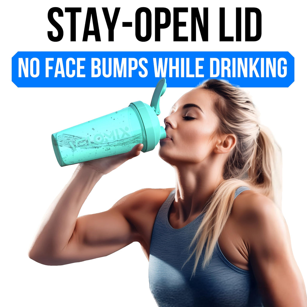 VELOMIX -2 Pack- 28 oz Protein Shaker Bottles for Protein Mixes - 2x Wire Whisk | Leak Proof Shaker Cups for Protein Shakes | Protein Shaker Bottle Pack (Black/Transparent)