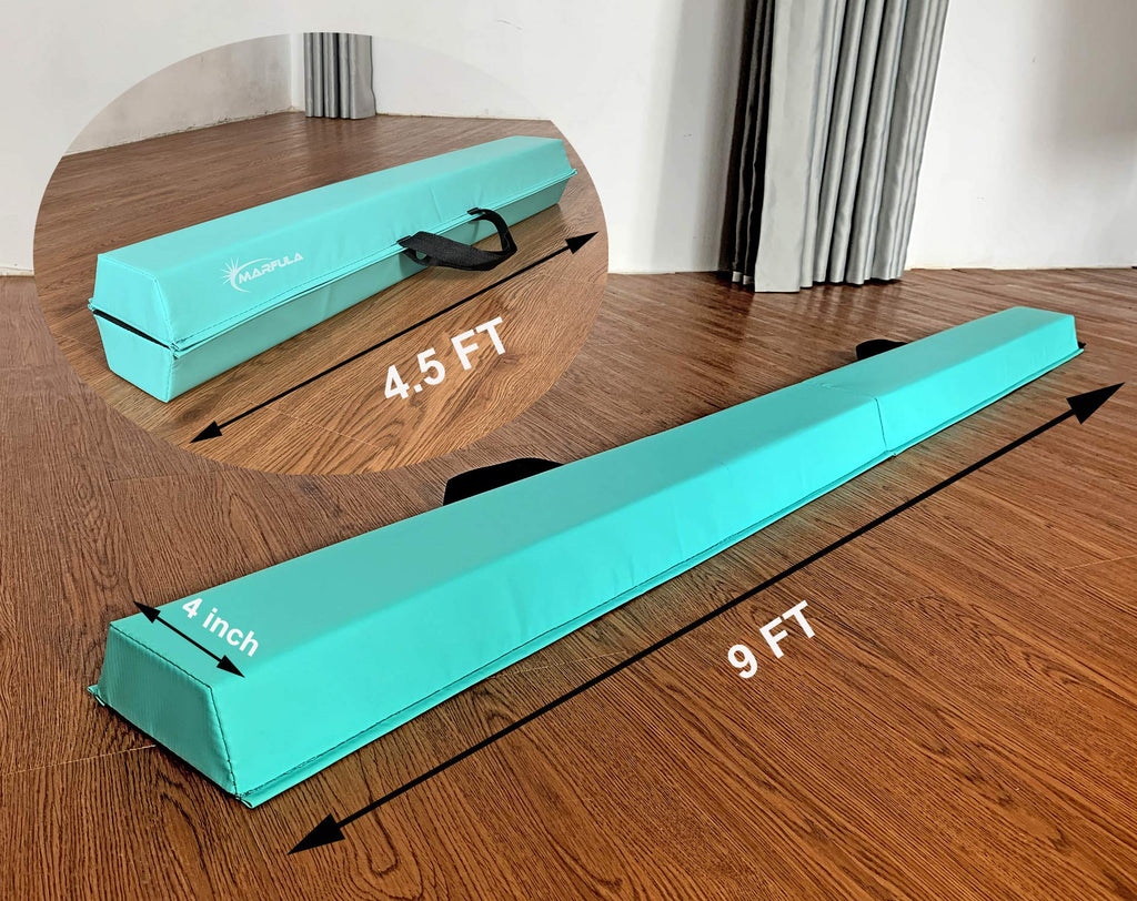 MARFULA Balance Beam - Folding Floor Gymnastics Equipment for Kids, Non Slip Base - 6 FT to 10 FT for Home Gym Use