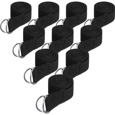 Jerify 10 Pcs Yoga Strap for Stretching Bulk 6ft Exercise Stretch Band with Metal D Ring Adjustable Pilates Non Elastic Yoga Stretch Belt for Women Men Physical Fitness Gym Workout Dance