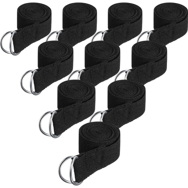 Jerify 10 Pcs Yoga Strap for Stretching Bulk 6ft Exercise Stretch Band with Metal D Ring Adjustable Pilates Non Elastic Yoga Stretch Belt for Women Men Physical Fitness Gym Workout Dance